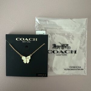 NWT 🦋 Coach Gold Tone Butterfly Necklace 16in